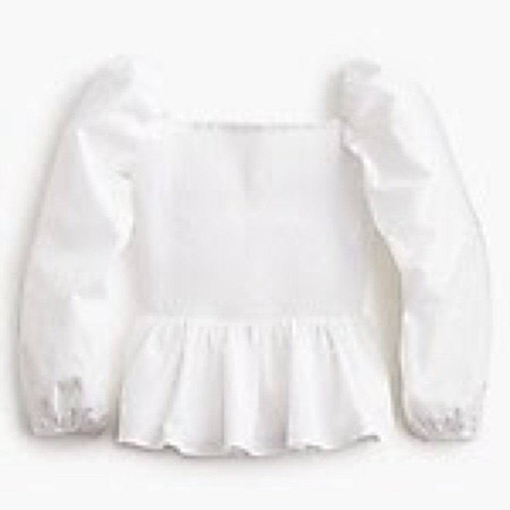 Thomas Mason by Jcrew long sleeve peplum smocked top